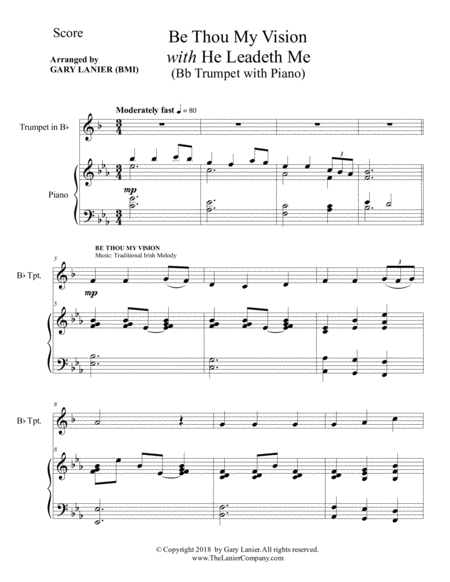 Be Thou My Vision With He Leadeth Me Bb Trumpet With Piano Instrument Part Included Page 2