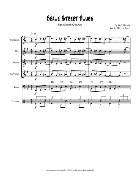 Beale Street Blues Saxophone Quartet Page 2