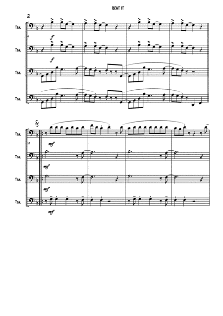 Beat It Trombone Quartet Page 2