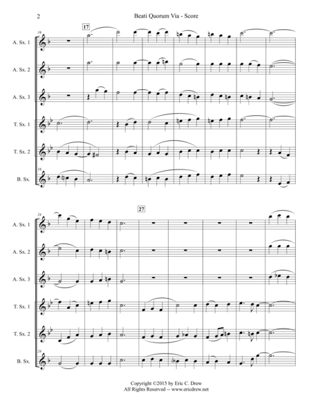 Beati Quorum Via For Saxophone Choir Page 2