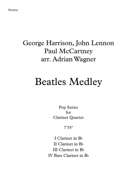 Beatles Medley Clarinet Quartet B Cl Arr Adrian Wagner Page 2