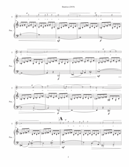 Beatrice 2019 Piano Vocal Score Page 2