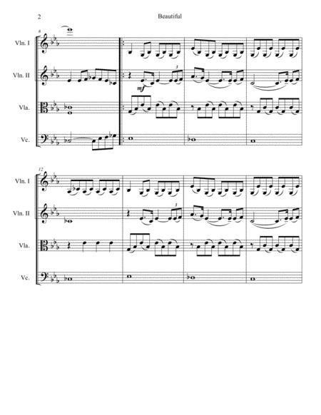 Beautiful By Christina Aguilera For String Quartet Page 2