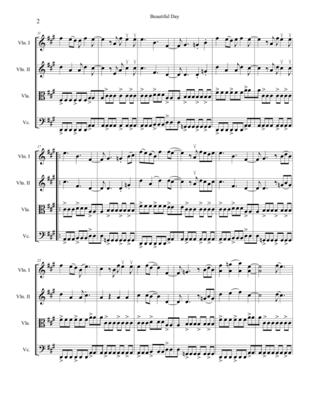 Beautiful Day For String Quartet Page 2