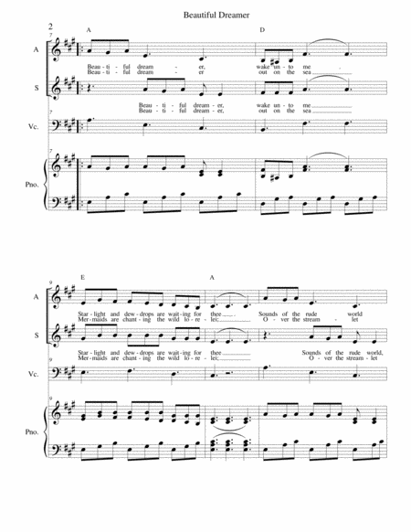 Beautiful Dreamer Key Of A For Alto Soprano Page 2