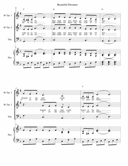 Beautiful Dreamer Key Of F Brass Trio Page 2