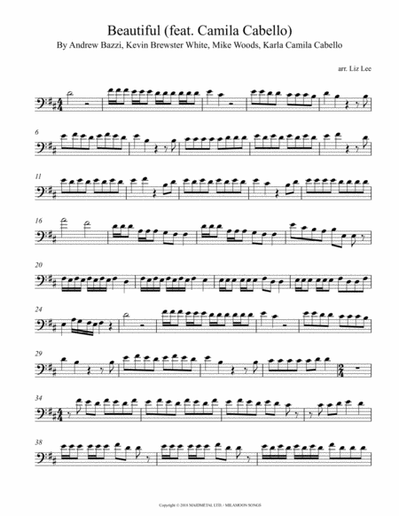 Beautiful Feat Camila Cabello Solo Cello Page 2