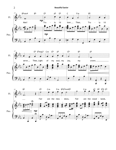Beautiful Savior Flute Piano Duet Page 2