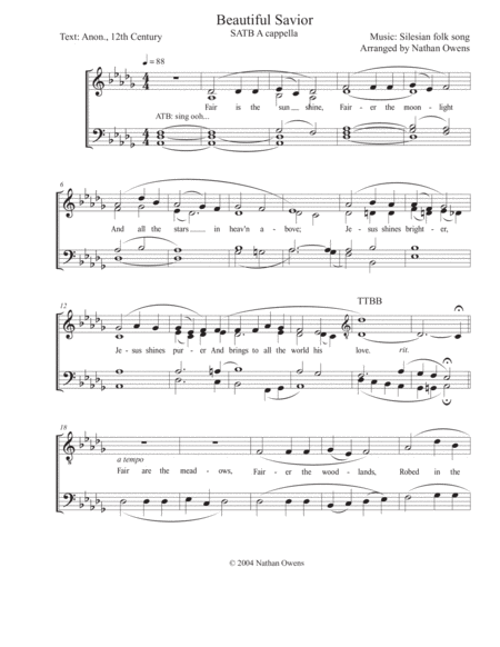 Beautiful Savior Satb A Capella Page 2