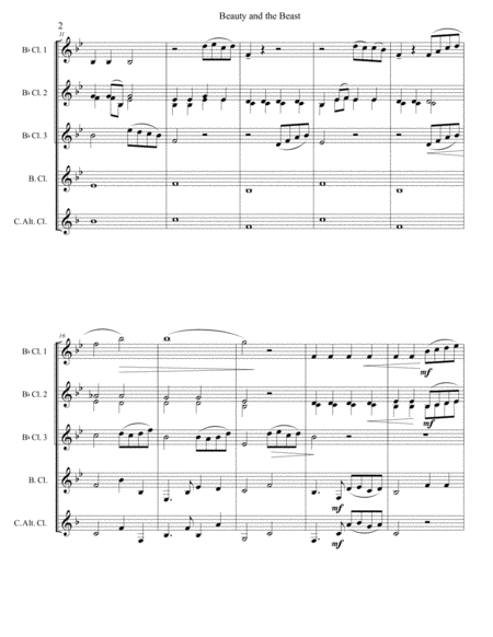 Beauty And The Beast Clarinet Choir Page 2