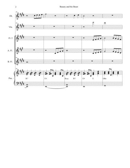 Beauty And The Beast For Flute Quartet Page 2