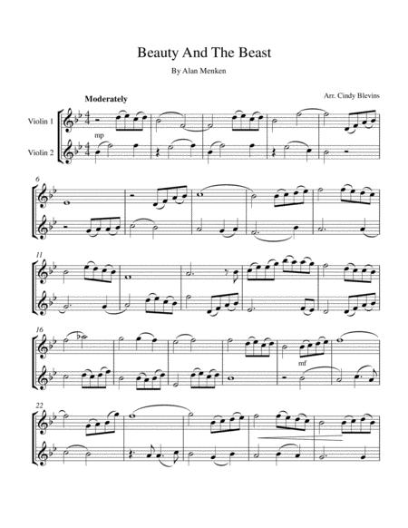 Beauty And The Beast For Violin Duet Page 2