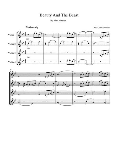 Beauty And The Beast For Violin Quartet Page 2