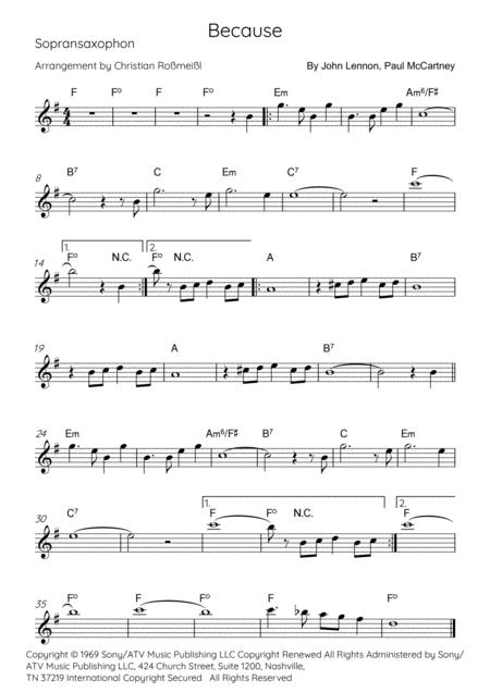 Because Easy Melody For Saxophon Altosaxophon Tenorsaxophon Page 2