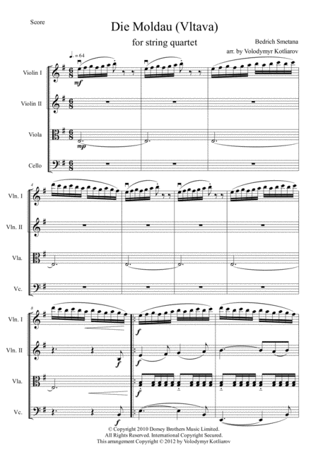 Bedrich Smetana Vltava The Moldau For String Quartet Page 2