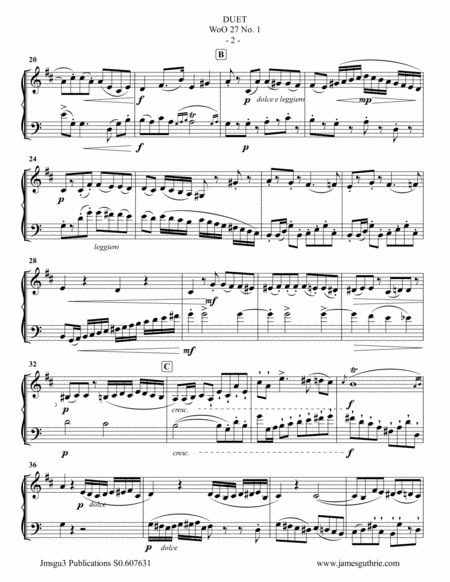 Beethoven Duet Woo 27 No 1 For Baritone Horn Bass Trombone Page 2