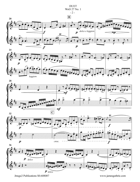 Beethoven Duet Woo 27 No 1 For Clarinet Bass Clarinet Page 2