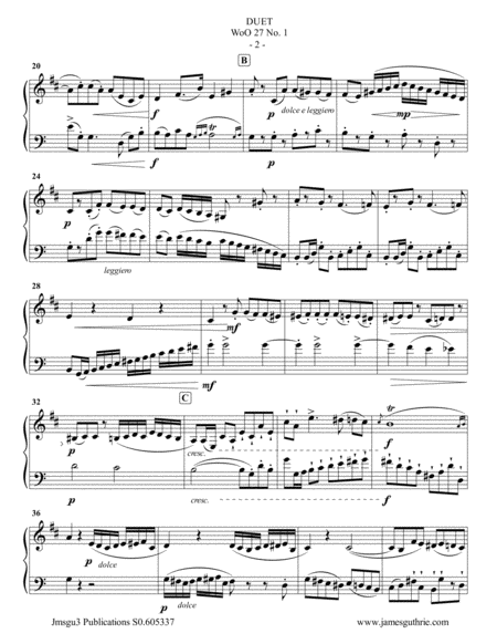 Beethoven Duet Woo 27 No 1 For Clarinet Cello Page 2