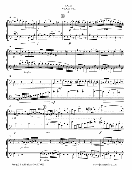 Beethoven Duet Woo 27 No 1 For Euphonium Bass Trombone Page 2