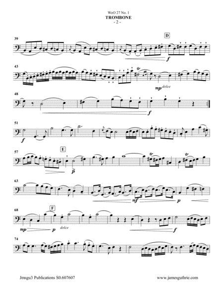 Beethoven Duet Woo 27 No 1 For Trombone Cello Page 2