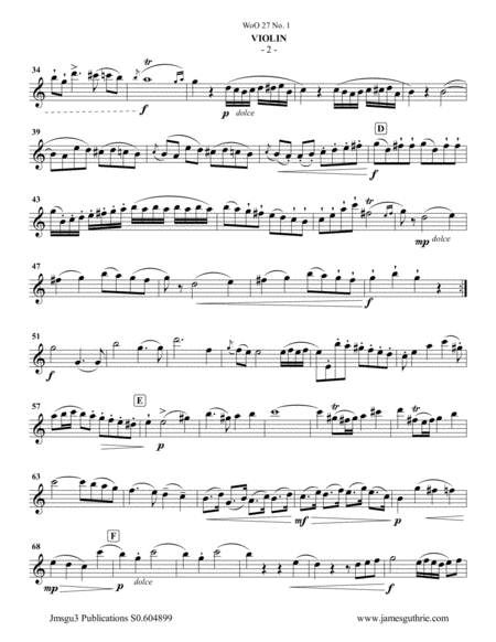 Beethoven Duet Woo 27 No 1 For Violin Cello Page 2