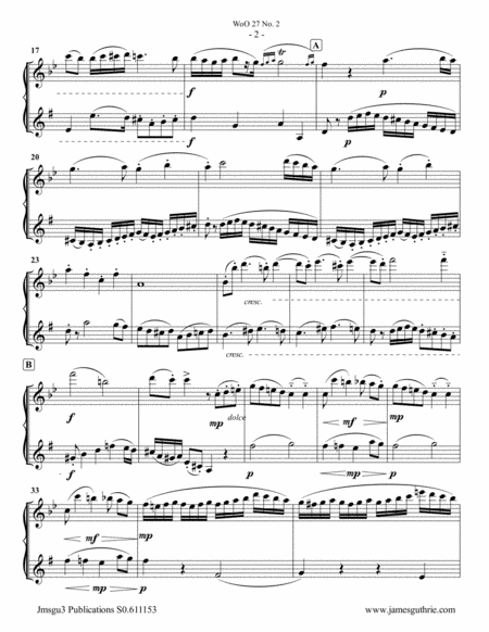 Beethoven Duet Woo 27 No 2 For Alto Flute Bass Clarinet Page 2