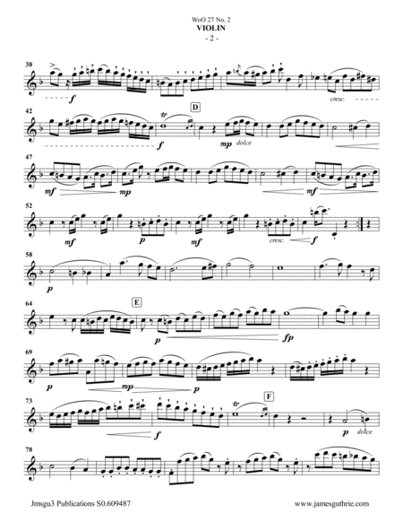 Beethoven Duet Woo 27 No 2 For Violin Cello Page 2