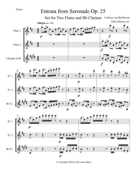 Beethoven Entrata From Serenade Op 25 Set For 2 Flutes And Bb Clarinet Page 2