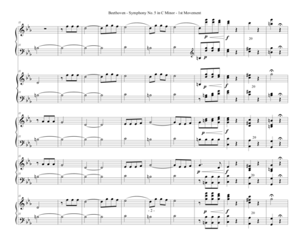Beethoven Fifth Symphony First Movement Arranged For Five Pianos Page 2