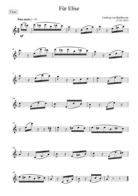 Beethoven Fr Elise Flute Solo Easy Version Page 2