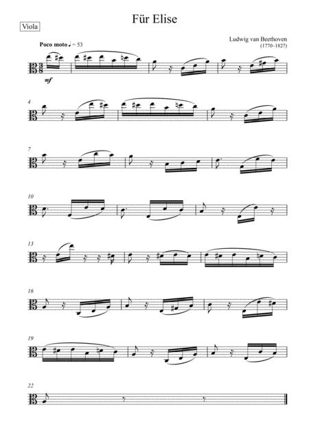 Beethoven Fr Elise Viola Solo Easy Version Page 2