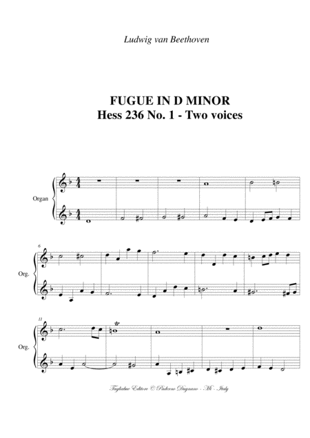 Beethoven Fugue In D Minor And Fugue In E Phrygian Hess 236 N 1 And 2 Page 2