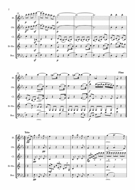 Beethoven Septet In Eb Major Op 20 Mvt Iii Menuetto And Trio Wind Quintet Page 2