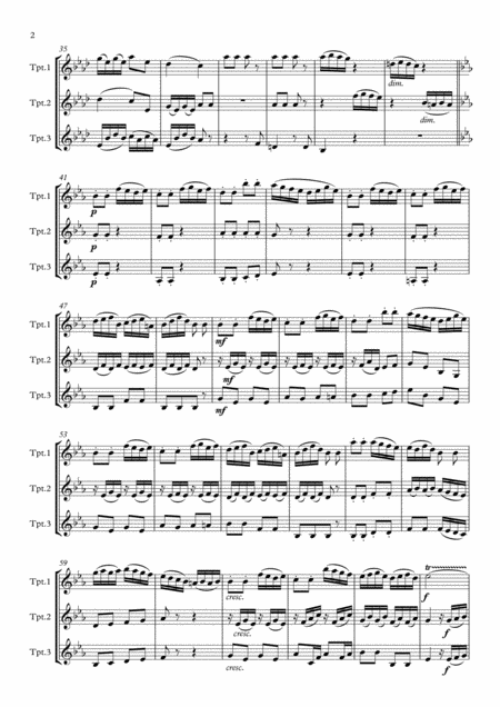 Beethoven Suite For Mechanical Organ Clock Woo 33 Mvt 3 Allegro High Brass Trio Treble Clef Page 2