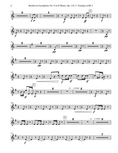 Beethoven Symphony No 9 Movement I Trumpet In Bb 2 Transposed Part Op 125 Page 2