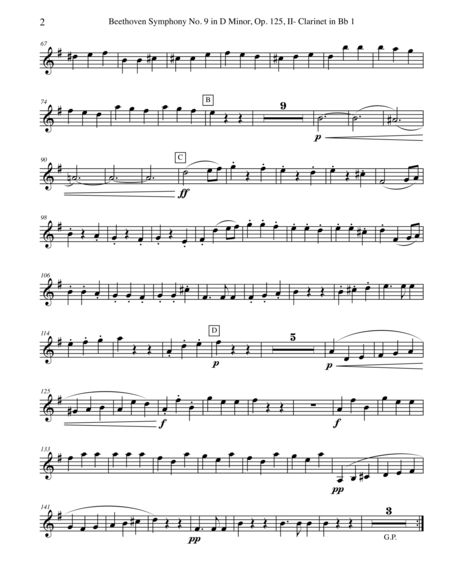 Beethoven Symphony No 9 Movement Ii Clarinet In Bb 1 Transposed Part Op 125 Page 2