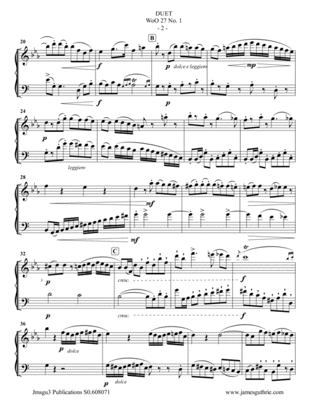 Beethoven Three Duets Woo 27 For Oboe D Amore Bassoon Page 2