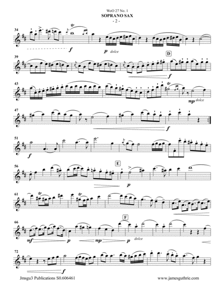 Beethoven Three Duets Woo 27 For Soprano Sax Cello Page 2