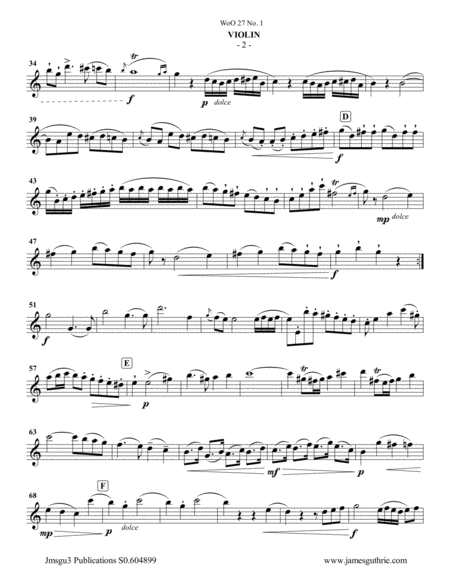 Beethoven Three Duets Woo 27 For Violin Cello Page 2