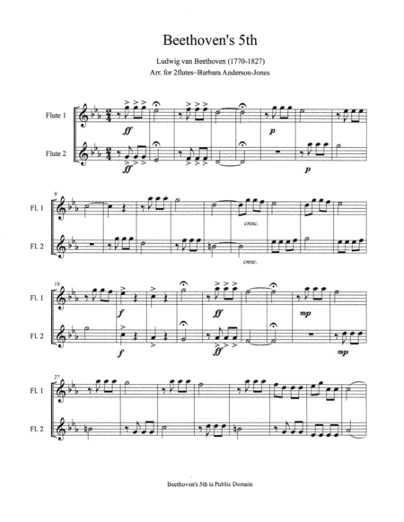 Beethovens Fifth Symphony Flute Duet Page 2