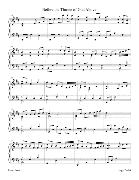 Before The Throne Of God Above Intermediate Piano Solo Page 2