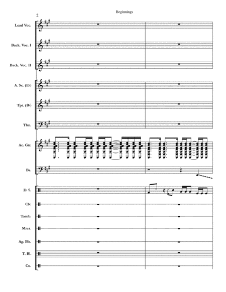 Beginnings Chicago Complete Score Page 2