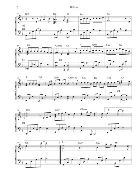 Believe From The Polar Express Pedal Or Lever Harp Arrangement Page 2