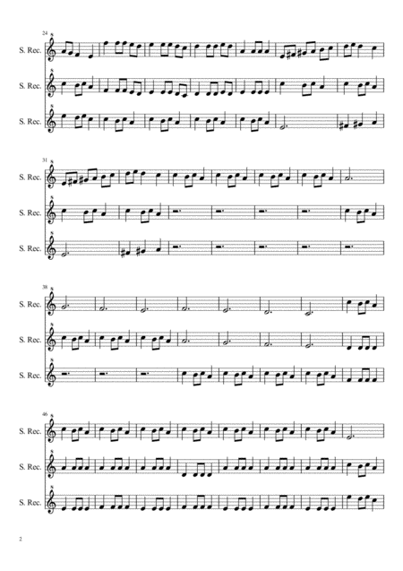 Bell Carol For 3 Recorders Flutes Page 2