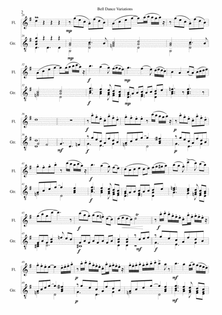 Bell Dance Variations For Flute And Guitar Page 2