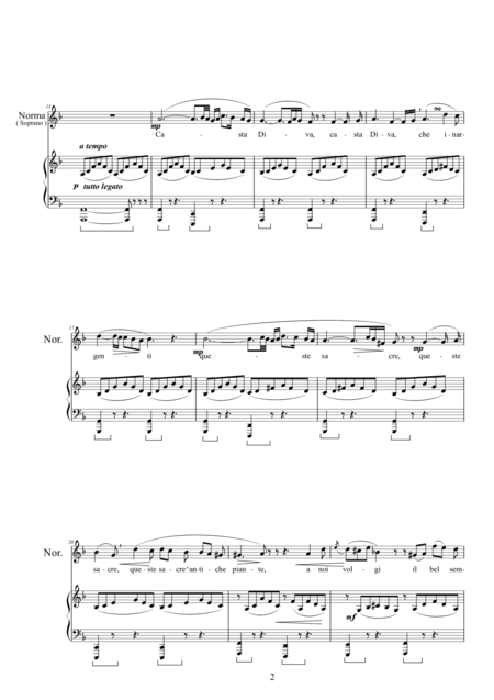 Bellini Norma Act1 Casta Diva Soprano Solo Chorus Sstb And Piano Page 2