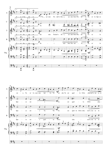 Ben Venga Amore Choir Satb And Organ Page 2