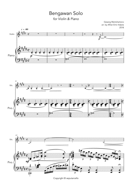 Bengawan Solo For Violin Piano Page 2