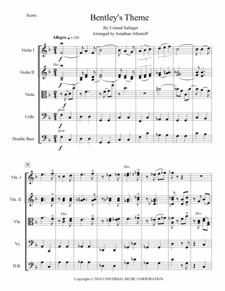 Bentleys Theme For String Ensemble Page 2