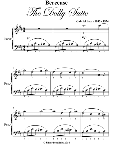 Berceuse The Dolly Suite Easiest Piano Sheet Music Page 2